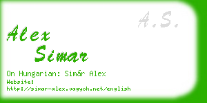 alex simar business card
